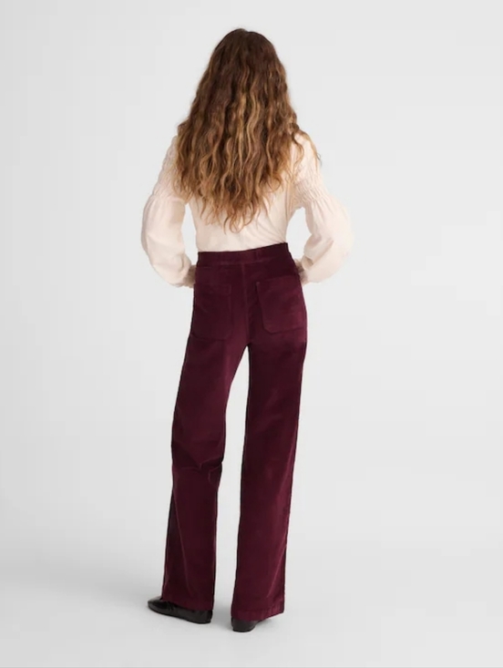 Madewell Wide Leg Corduroy Pants in Deep Burgundy Sise 26 - Picture 3 of 16